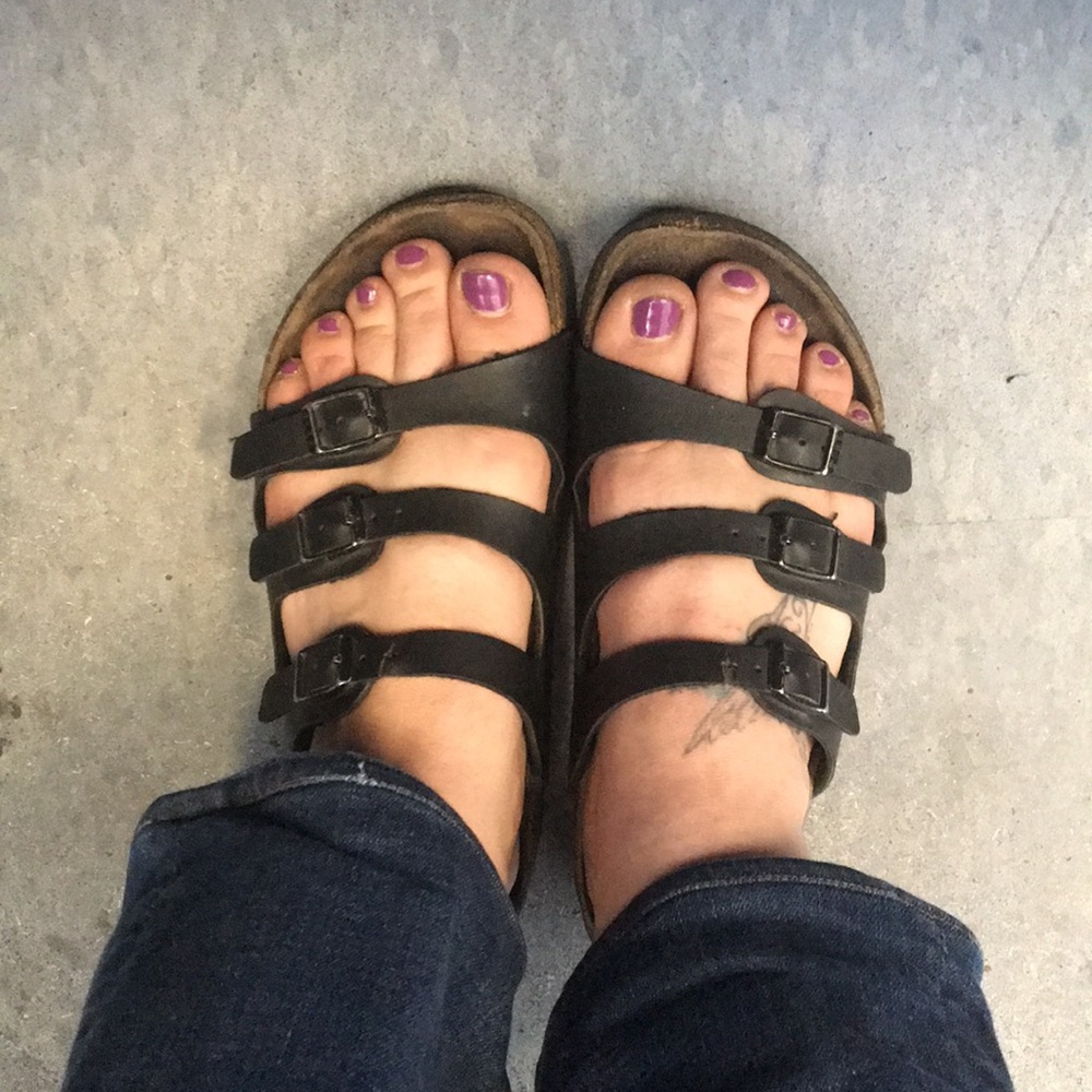 Black Birkenstock Florida 3 Strap